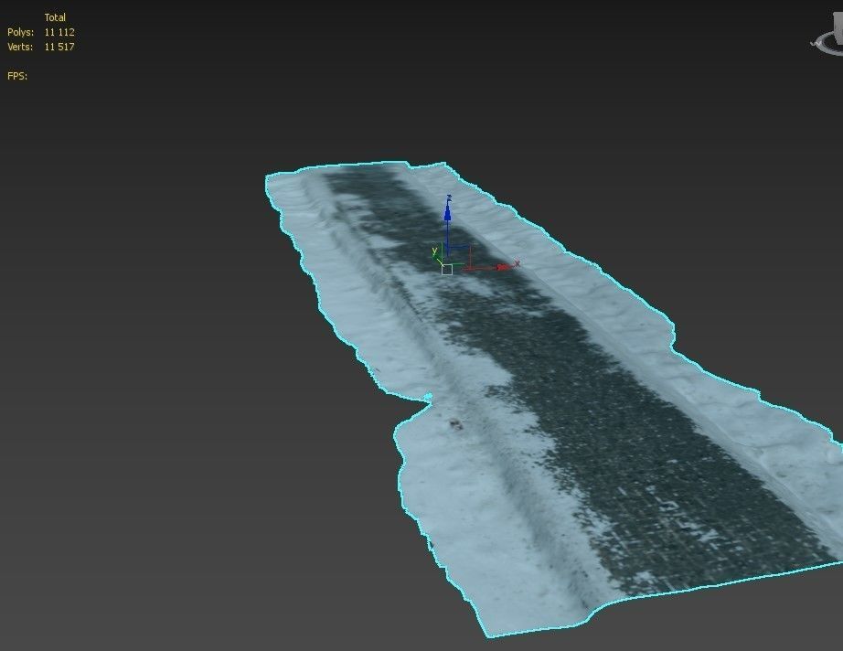 Snow-covered sidewalk 3D model_10