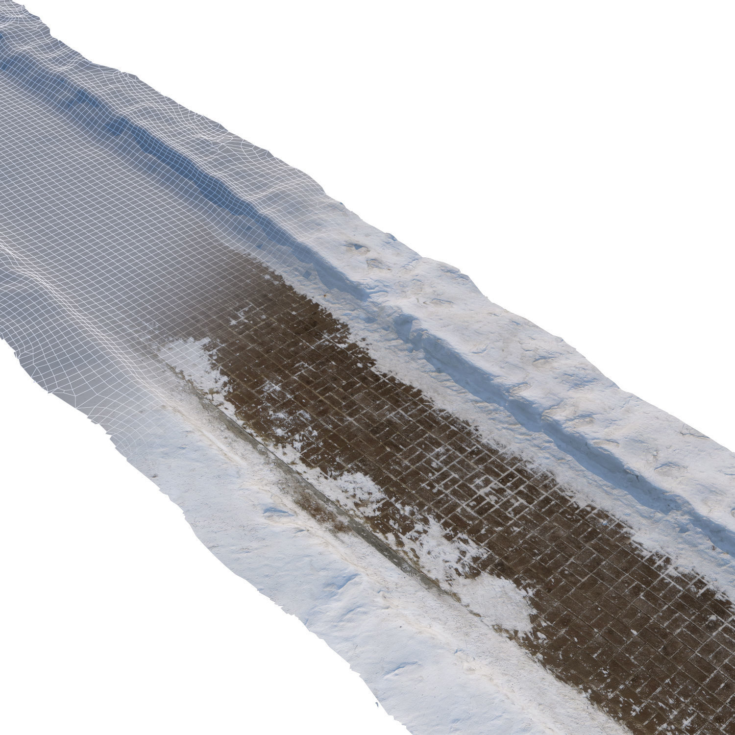 Snow-covered sidewalk 3D model_11