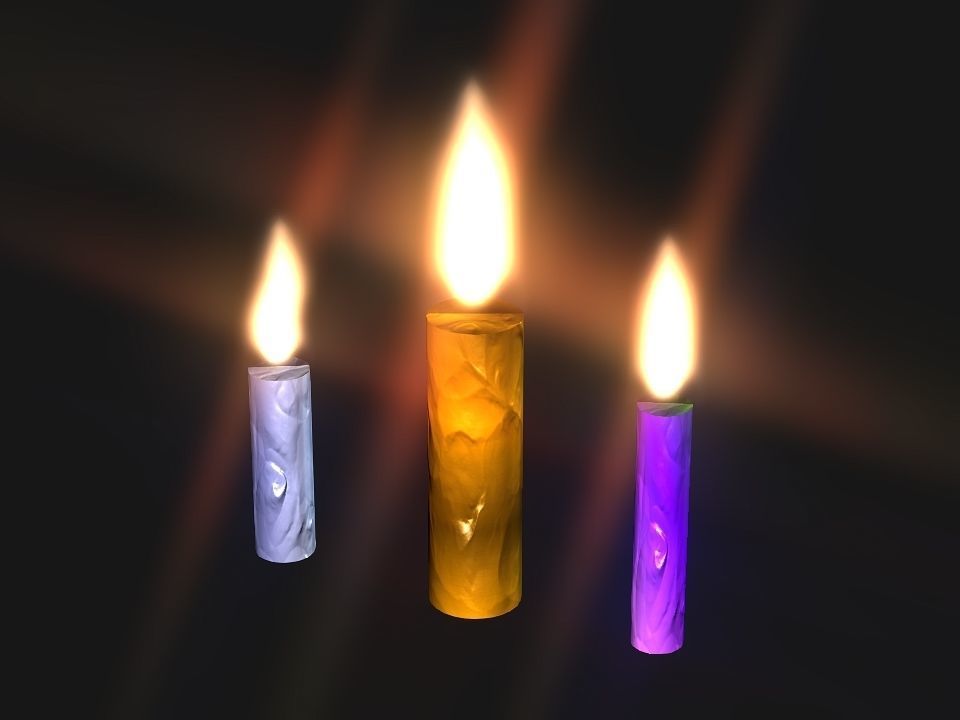 Little torch rigged Low-poly 3D model_3