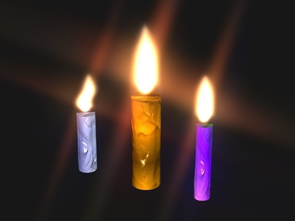 Little torch rigged Low-poly 3D model_5