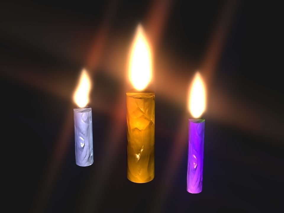 Little torch rigged Low-poly 3D model_4