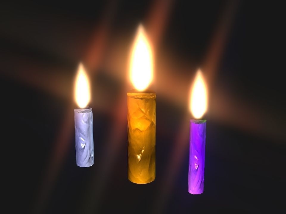 Little torch rigged Low-poly 3D model_2