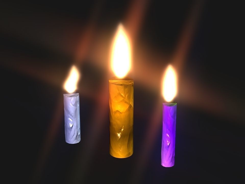 Little torch rigged Low-poly 3D model_7