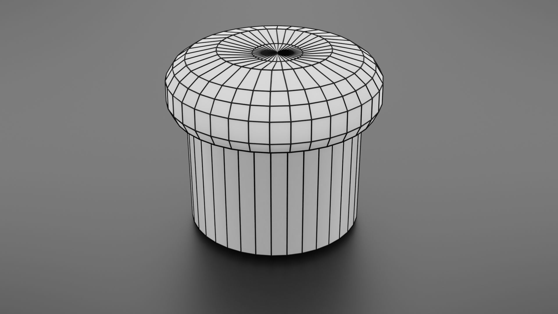 Chair - footstool Low-poly 3D model_16