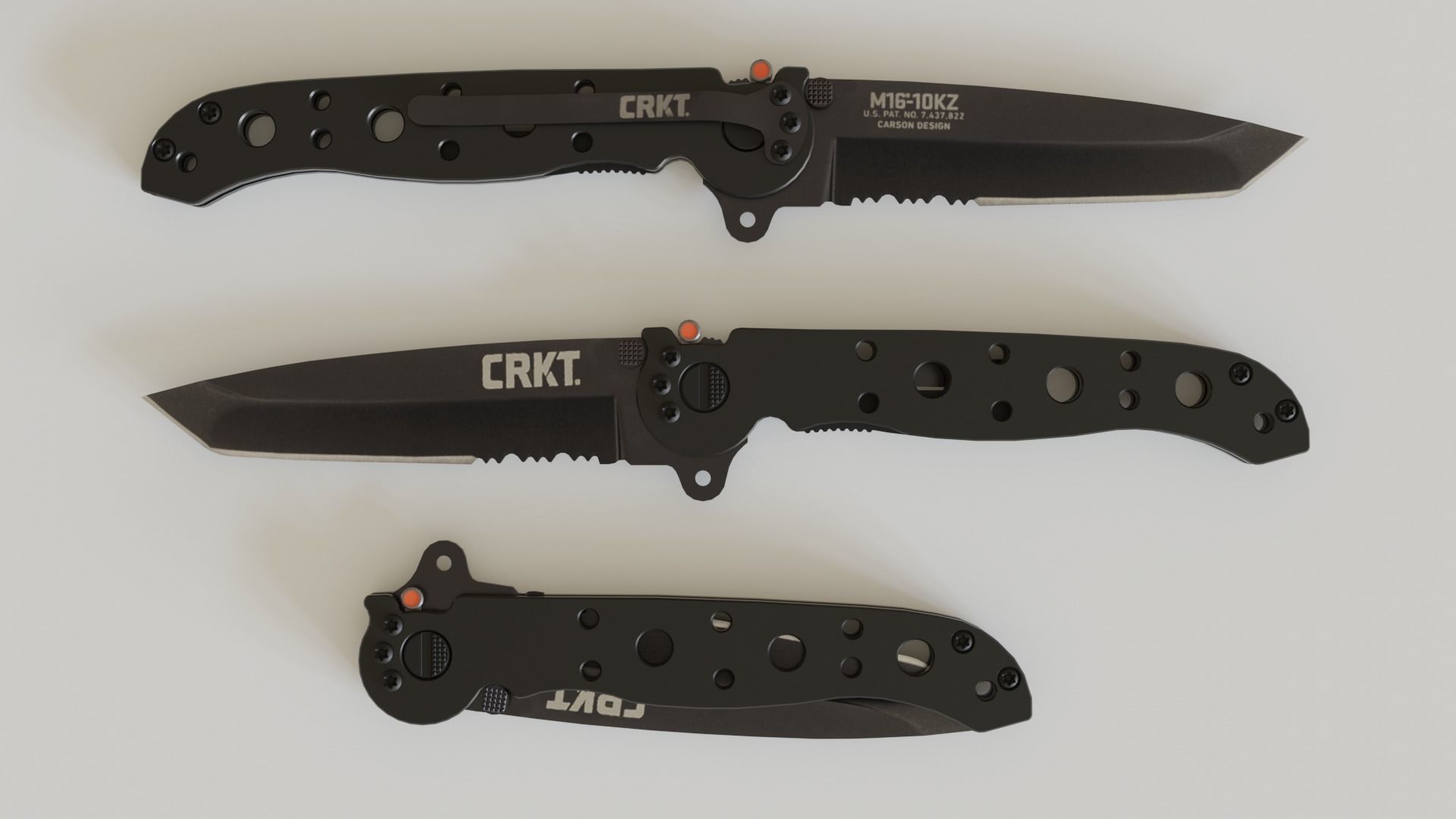 Military Folding Knife 01 3D model_10