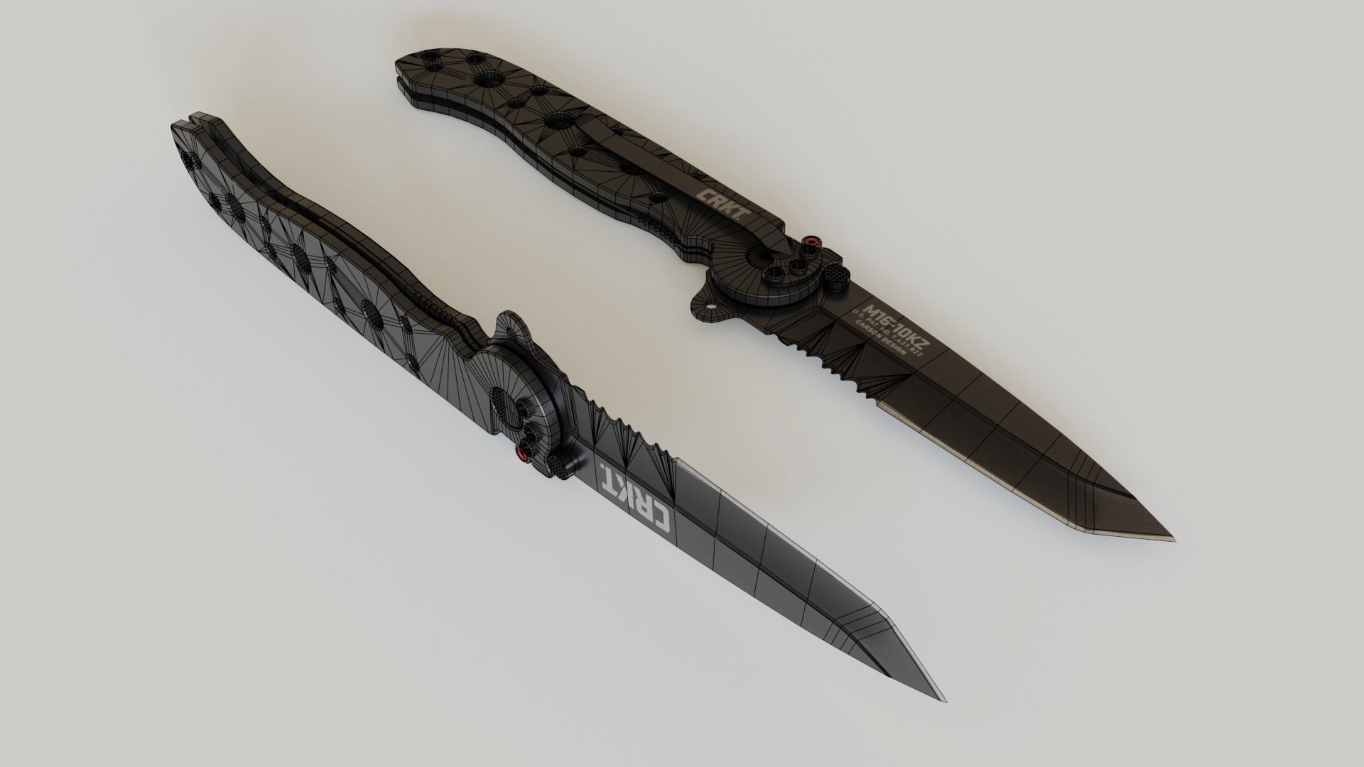 Military Folding Knife 01 3D model_13
