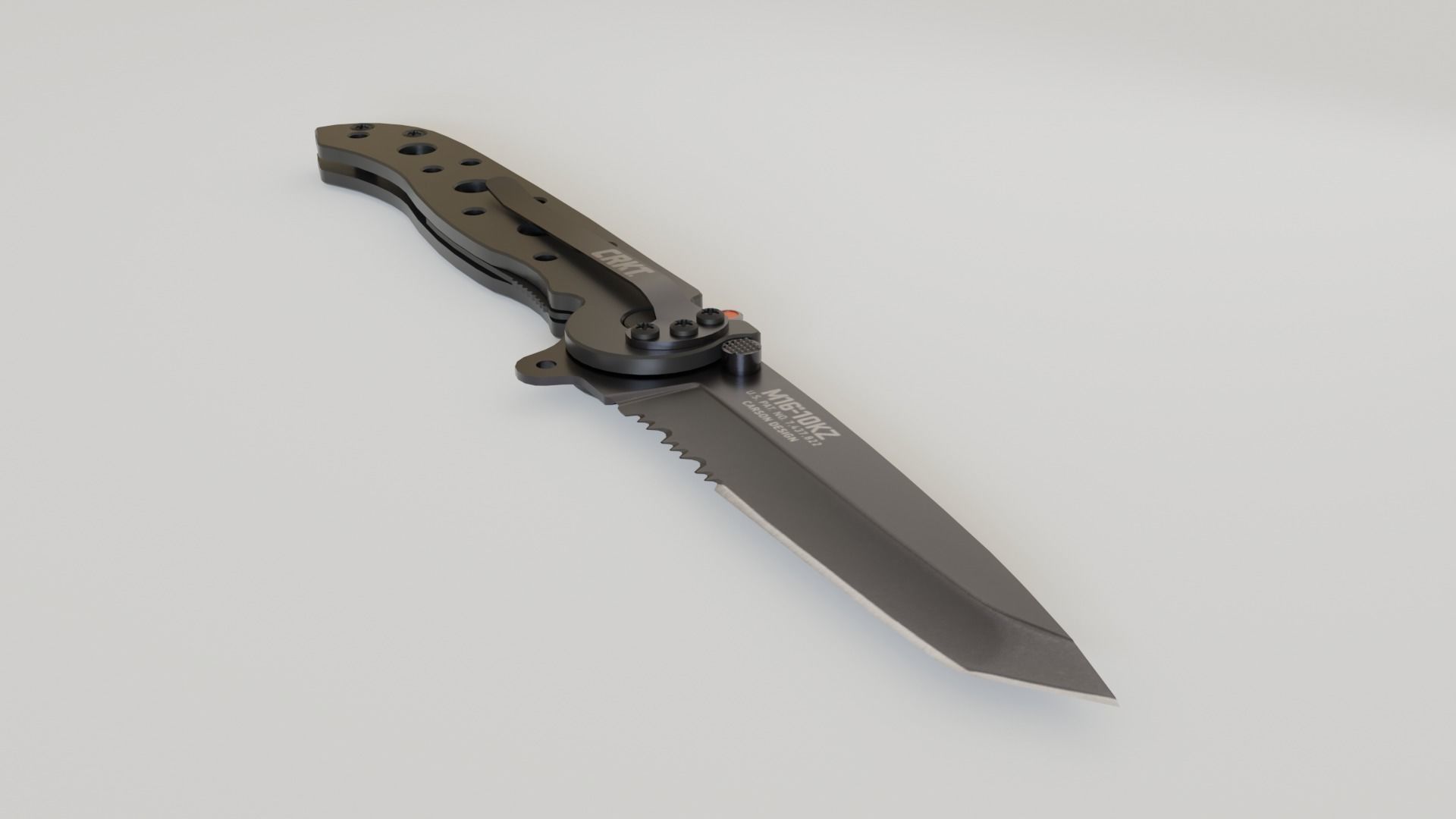 Military Folding Knife 01 3D model_2