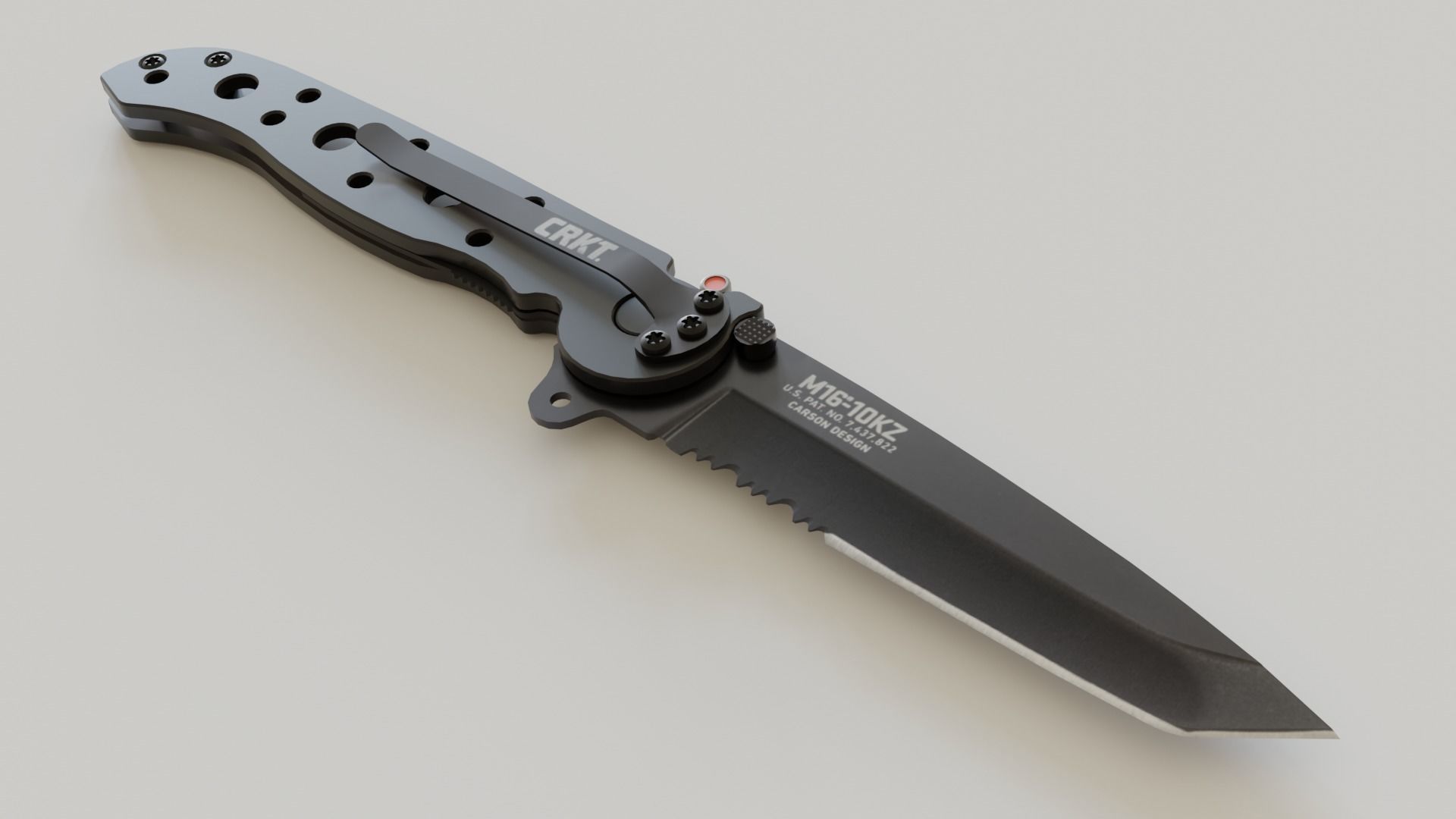 Military Folding Knife 01 3D model_4