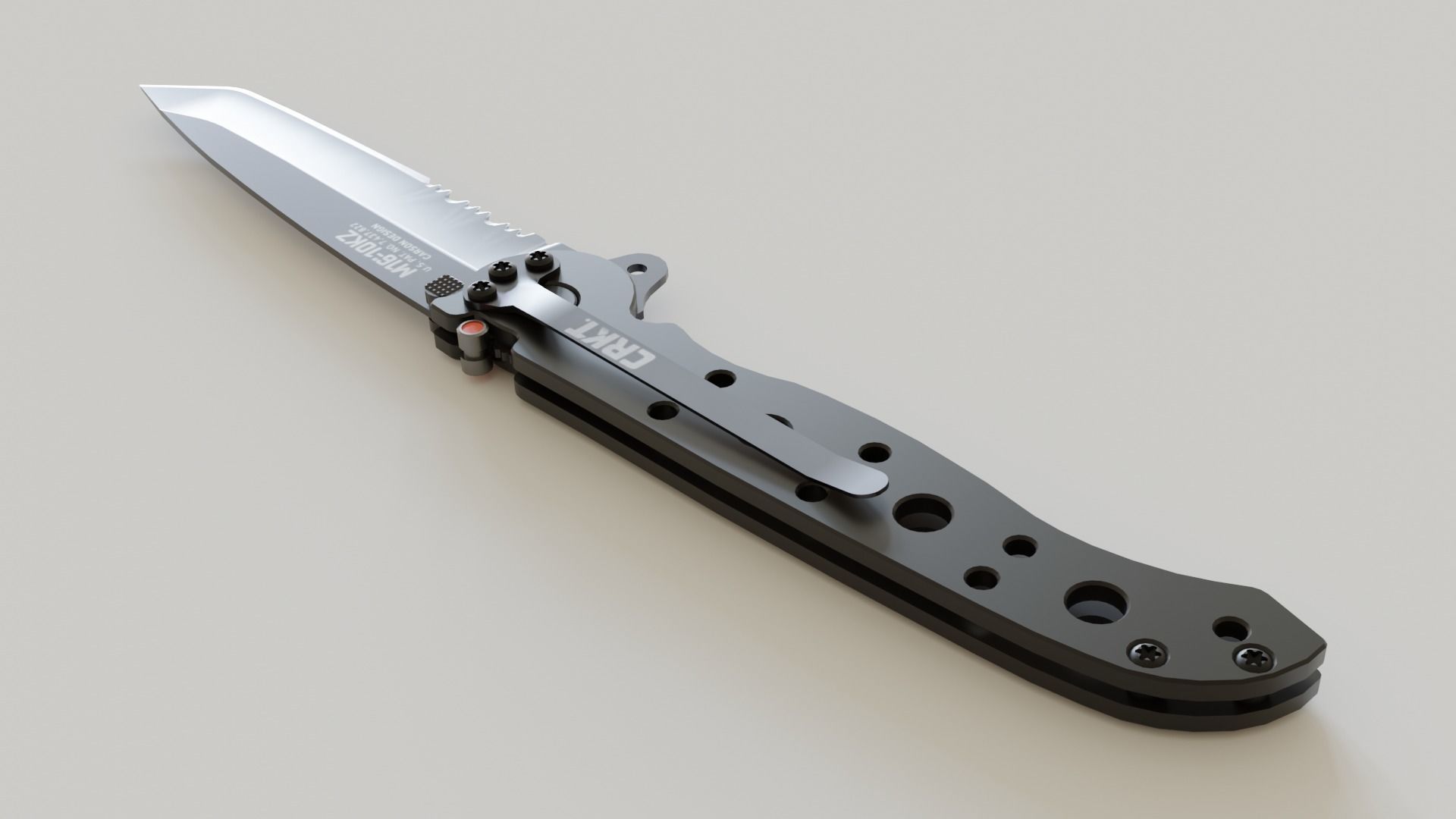 Military Folding Knife 01 3D model_3