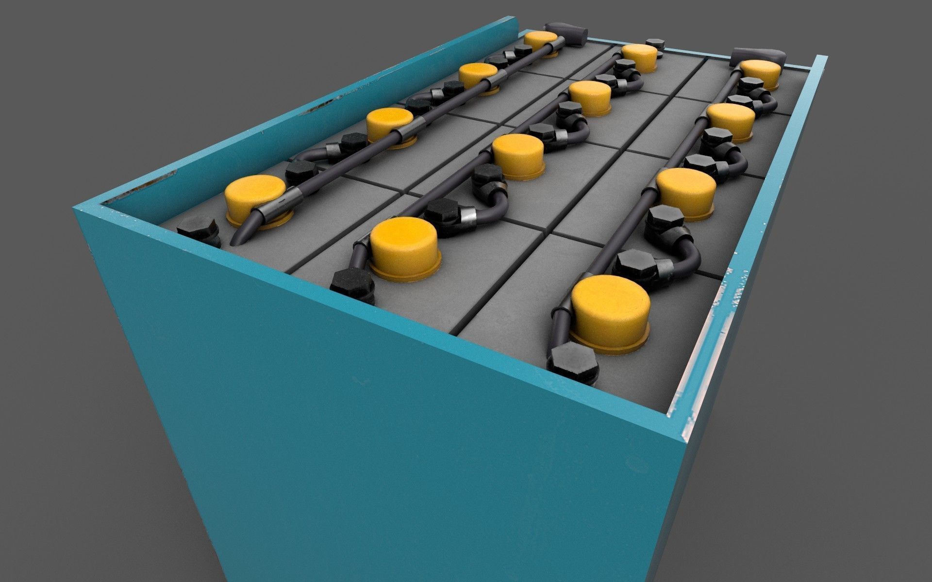 Forklift Battery Low-poly 3D model_5