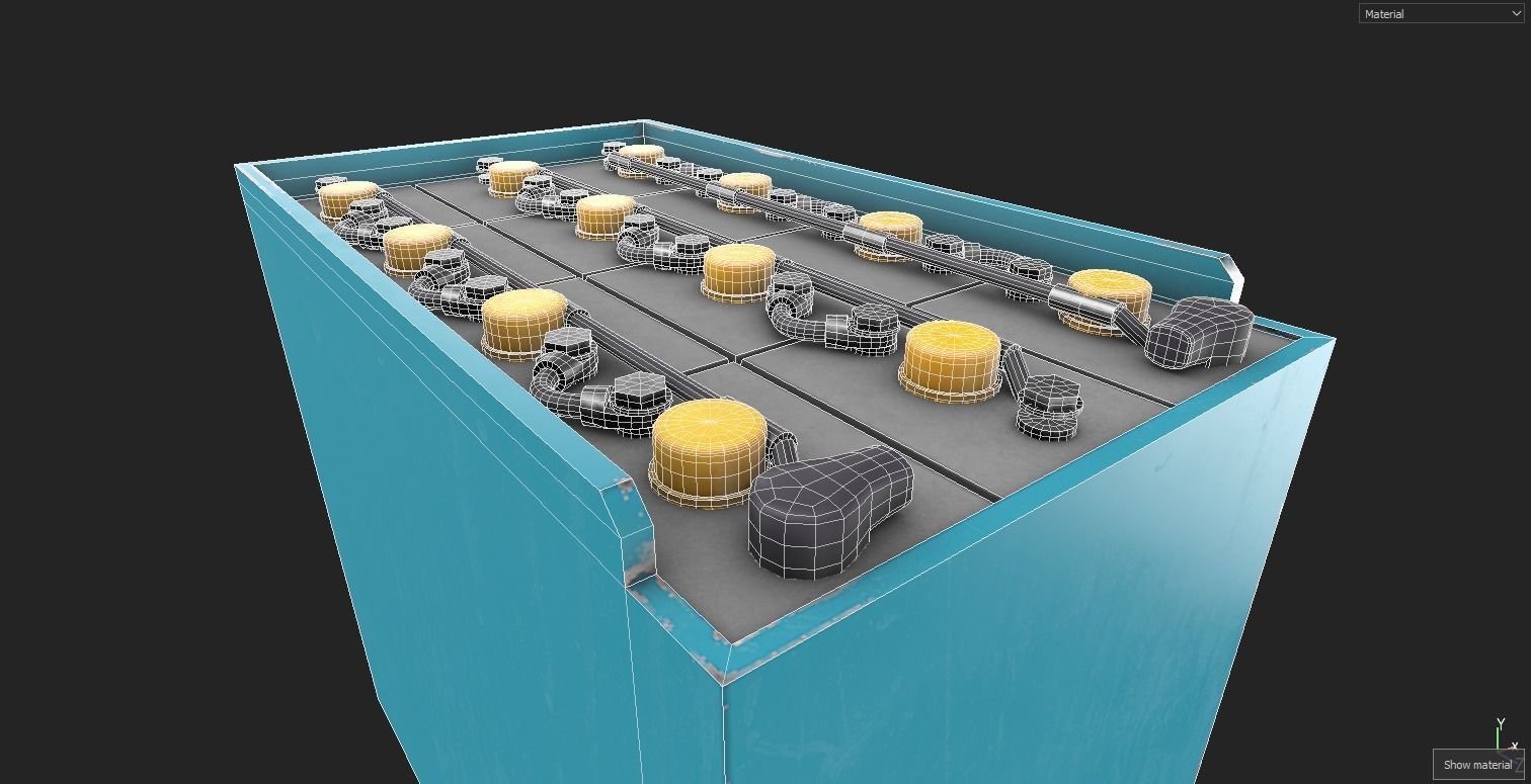 Forklift Battery Low-poly 3D model_8