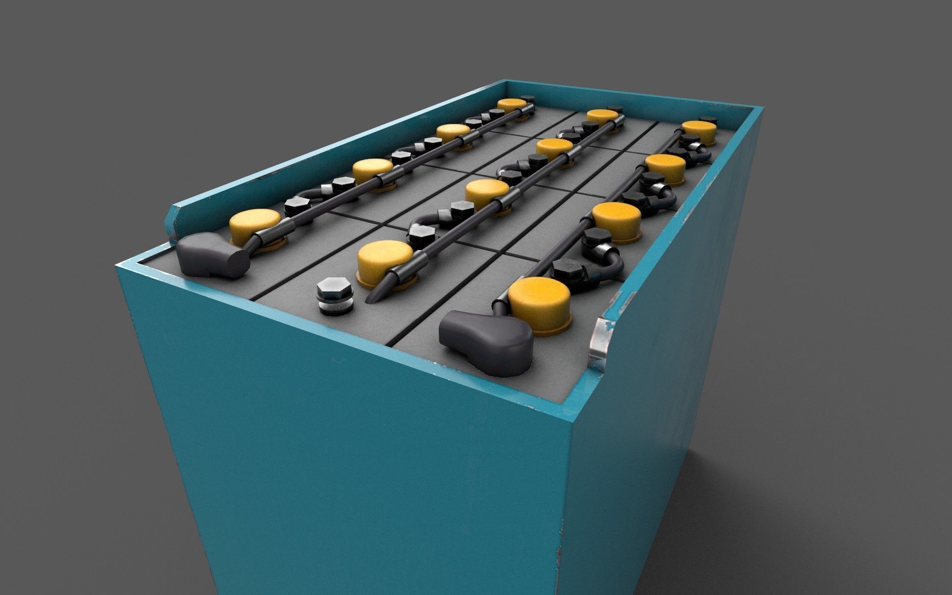 Forklift Battery Low-poly 3D model_4