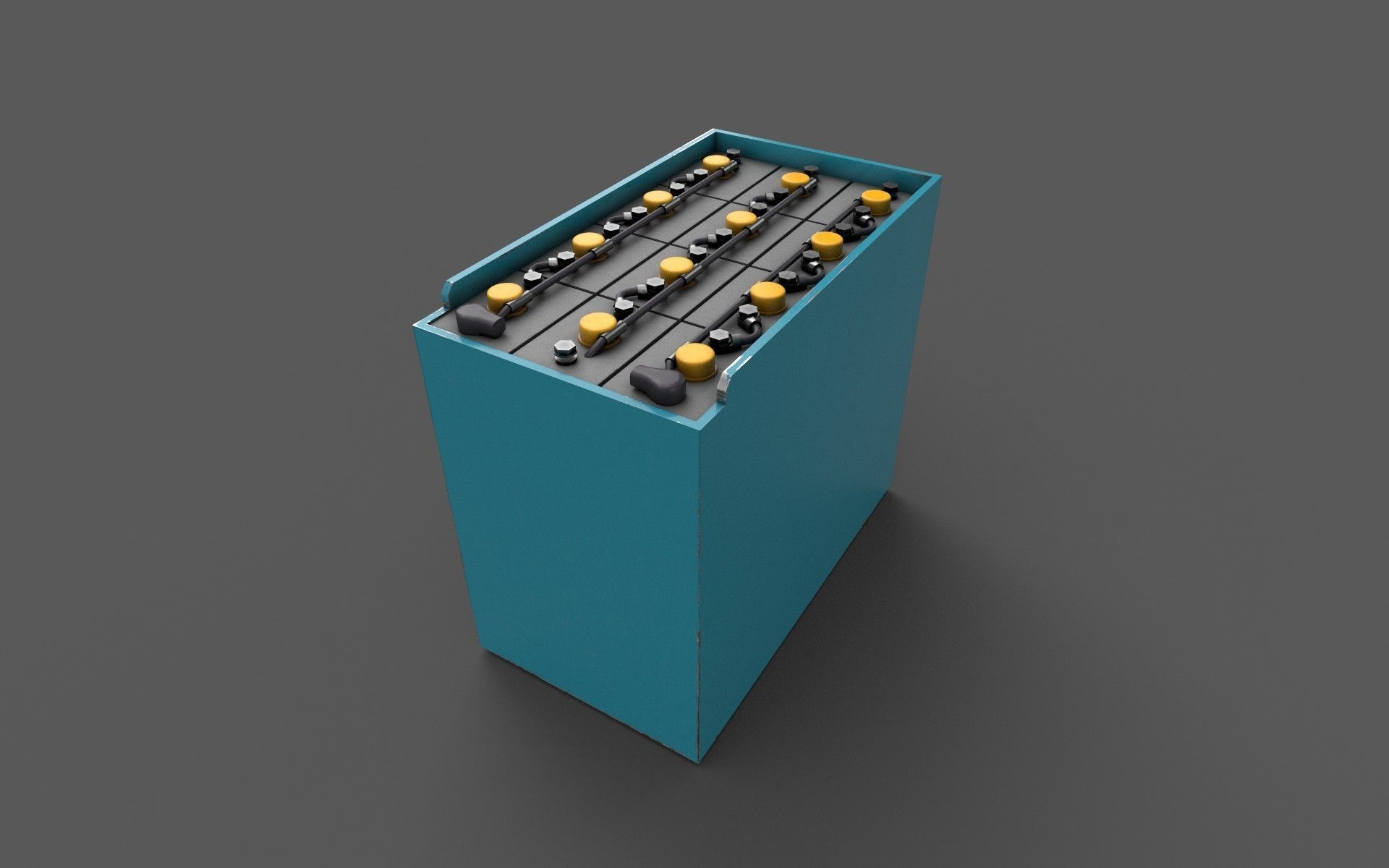 Forklift Battery Low-poly 3D model_3