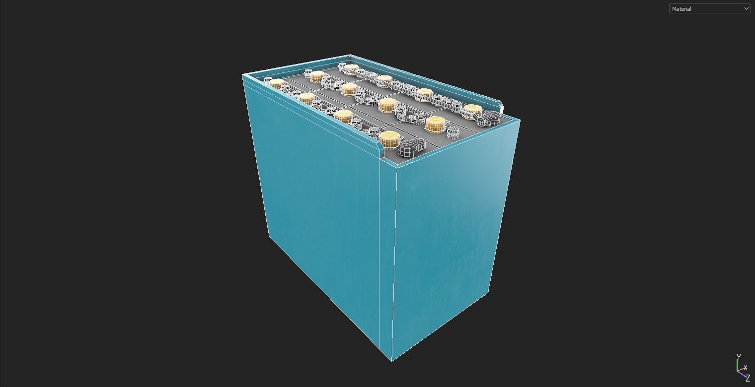 Forklift Battery Low-poly 3D model_7