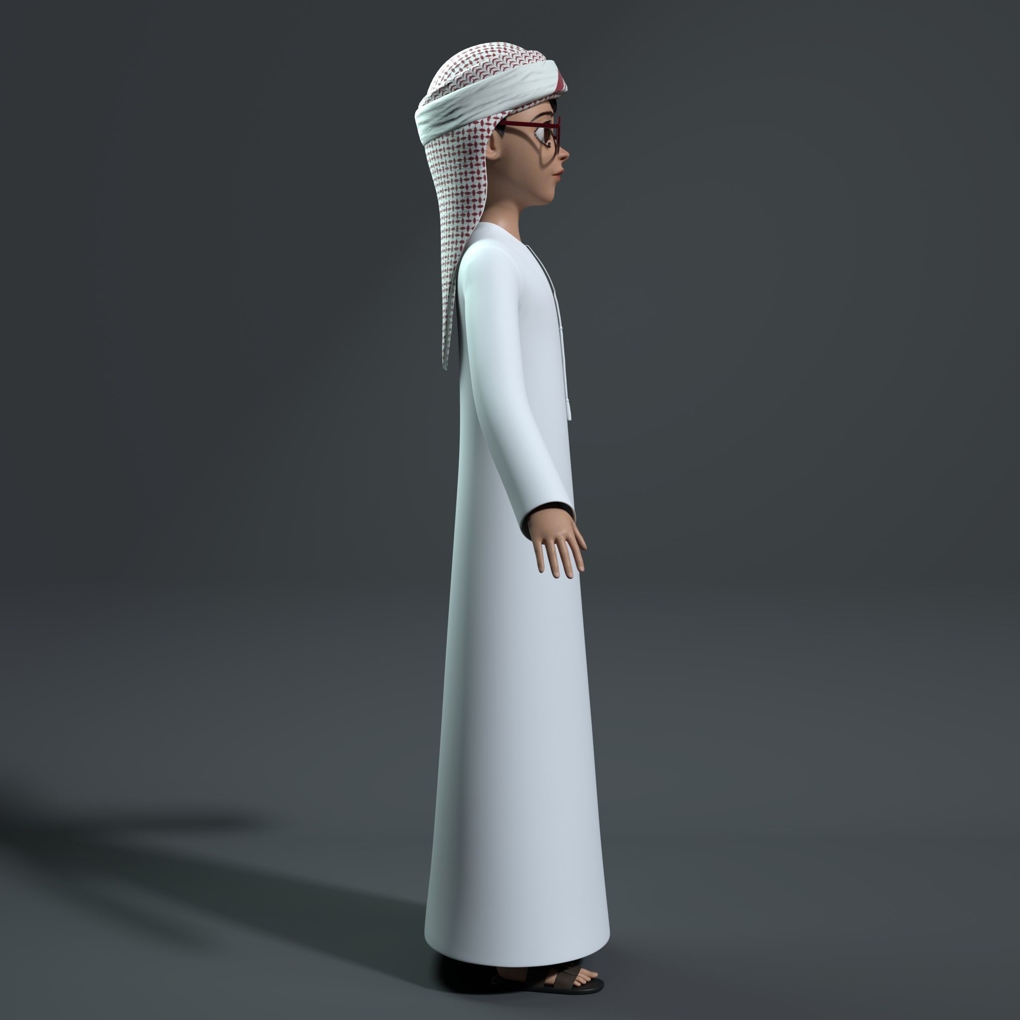 Stylized Arab Boy For Production Low-poly 3D model_4