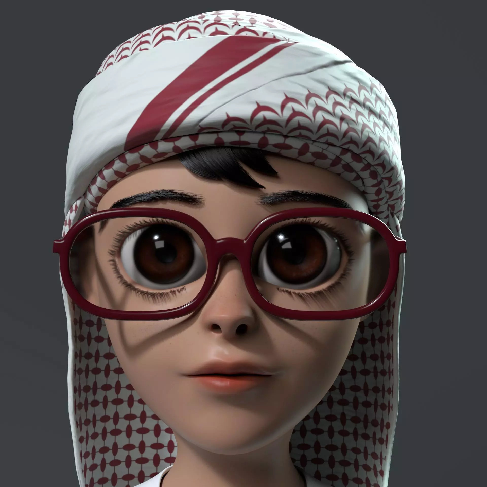 Stylized Arab Boy For Production Low-poly 3D model_0