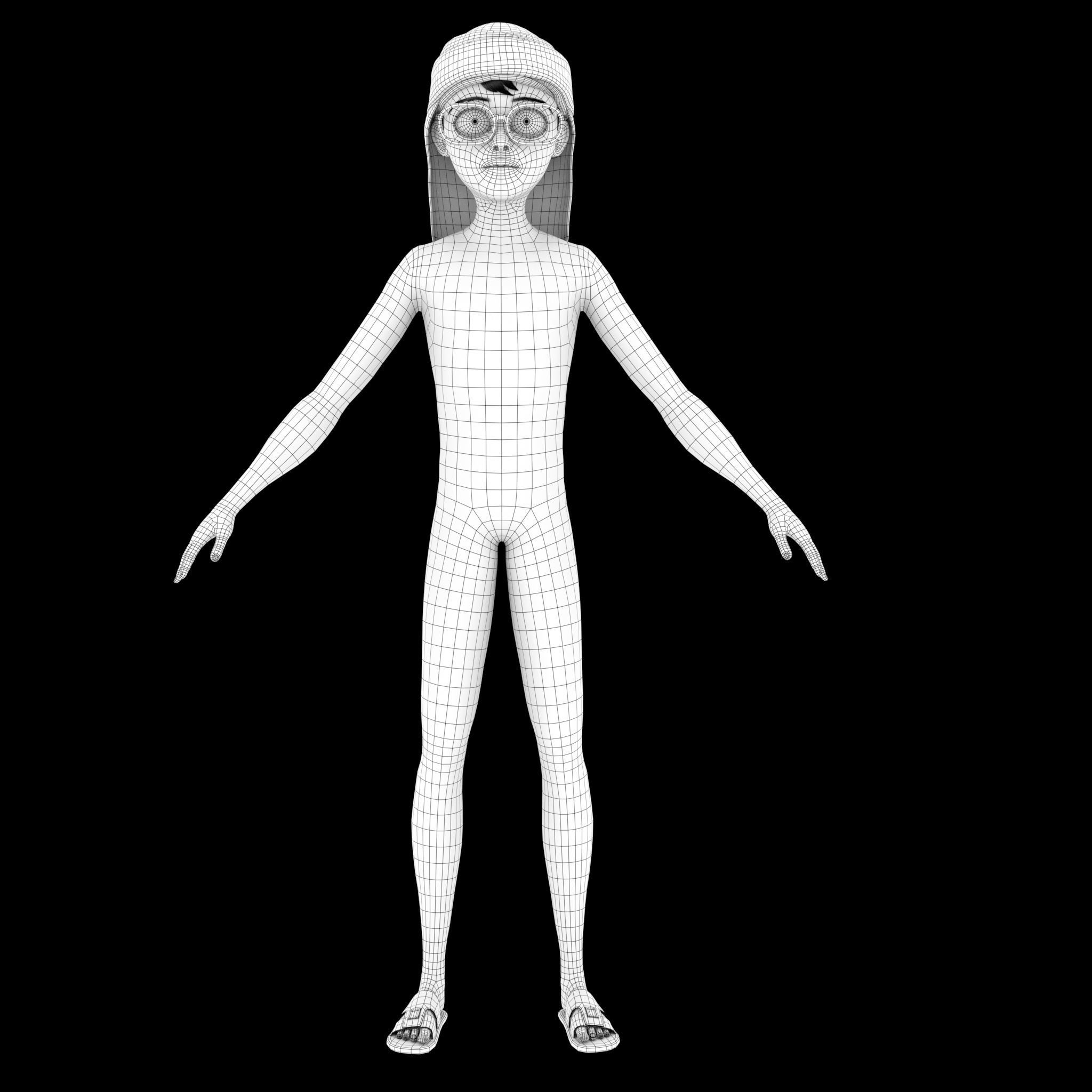 Stylized Arab Boy For Production Low-poly 3D model_11