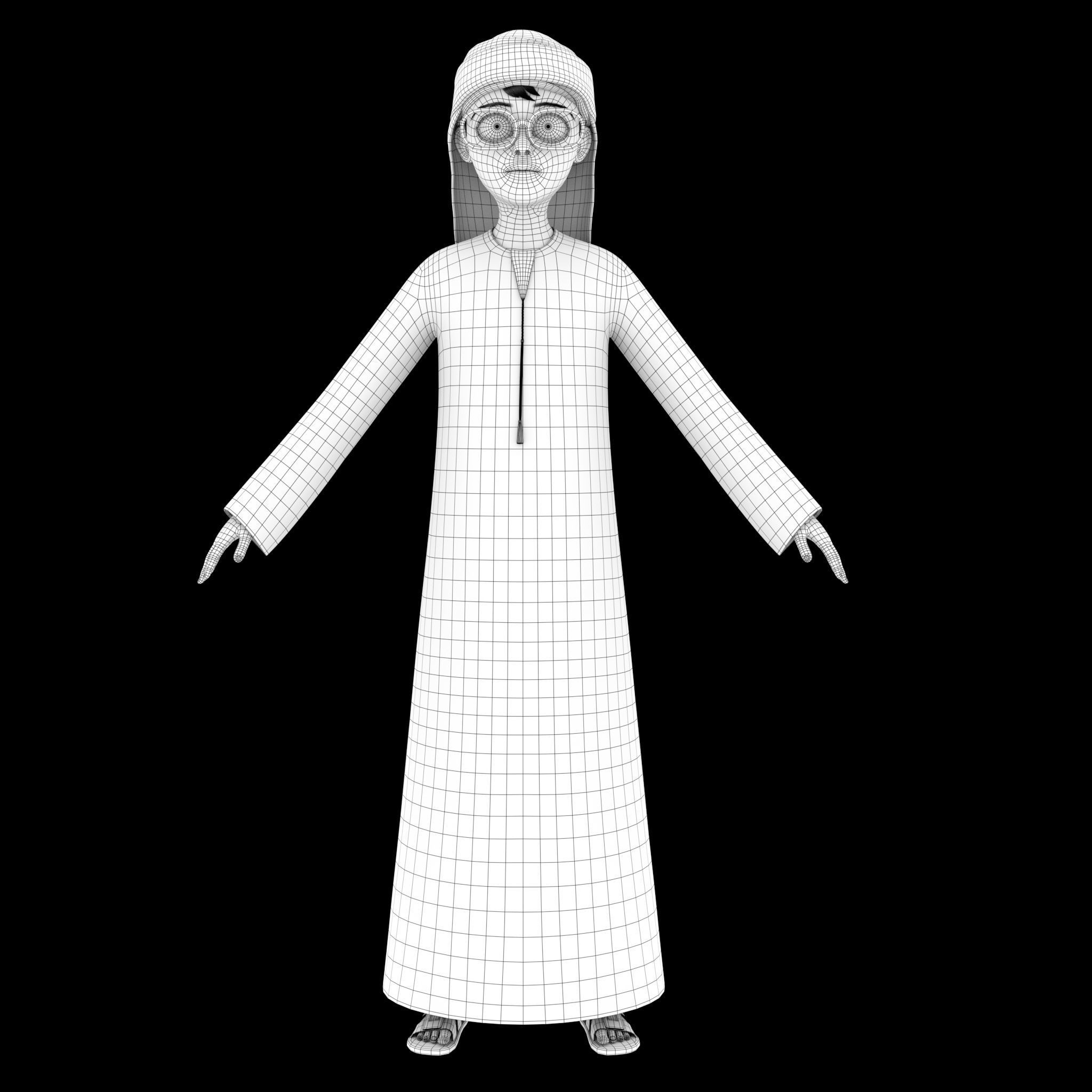 Stylized Arab Boy For Production Low-poly 3D model_6