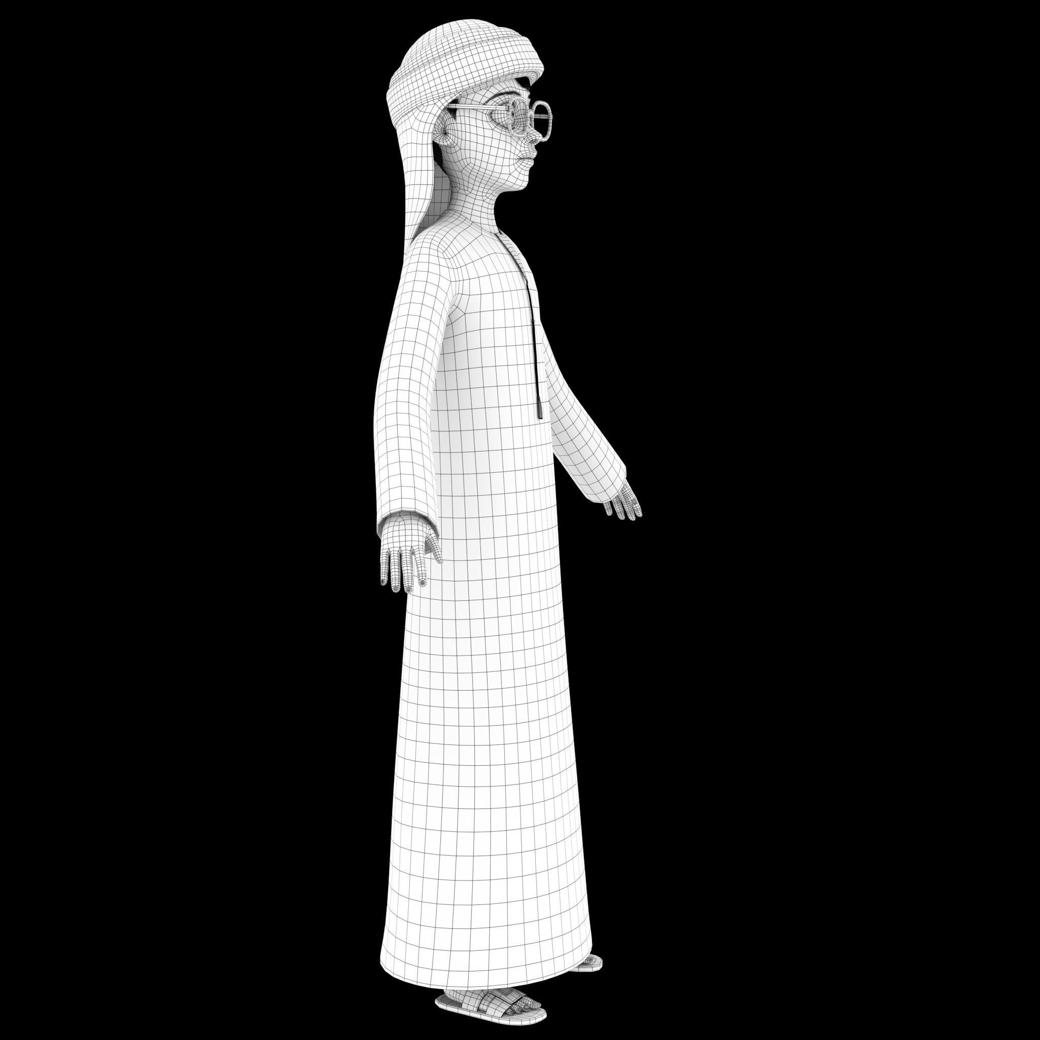 Stylized Arab Boy For Production Low-poly 3D model_8
