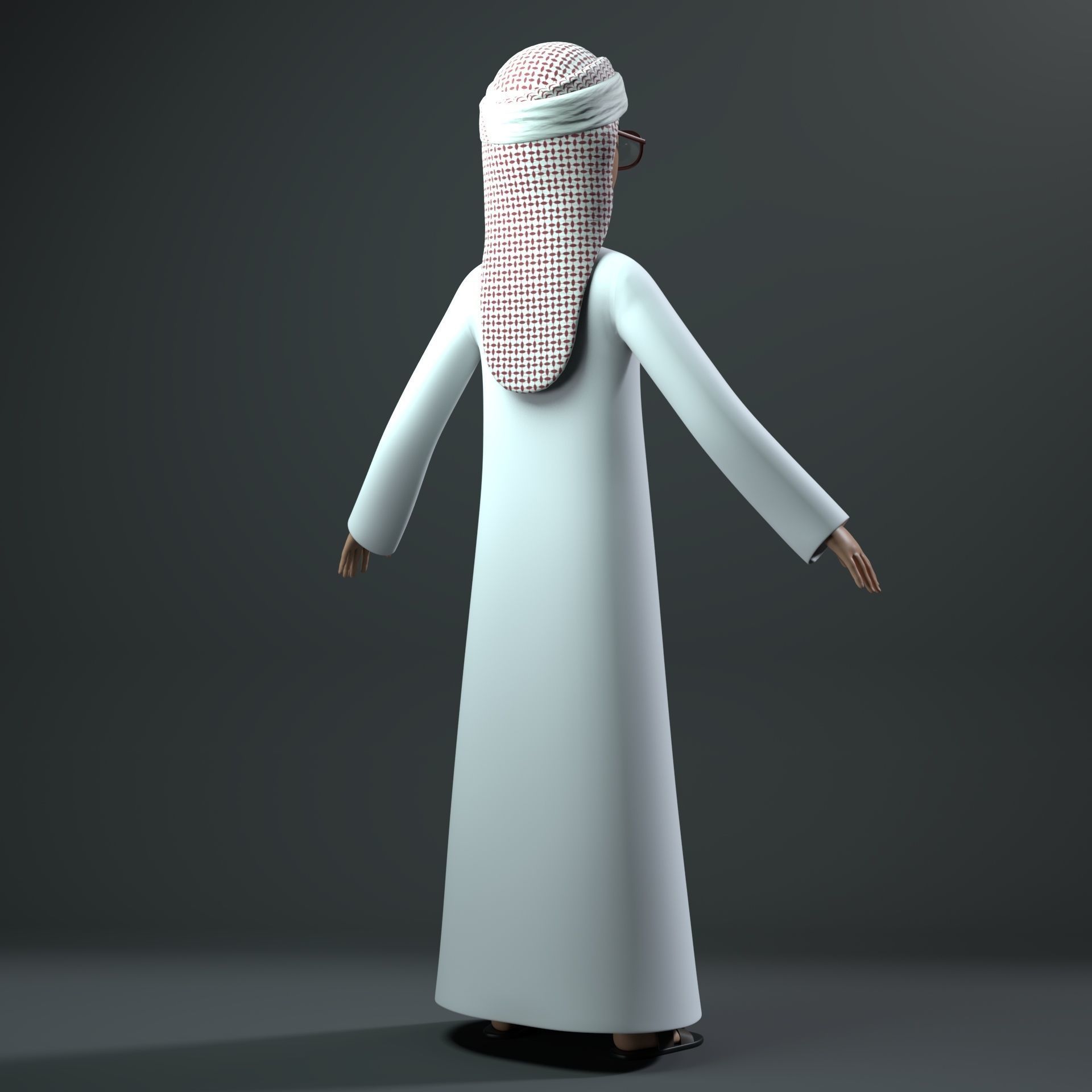 Stylized Arab Boy For Production Low-poly 3D model_5