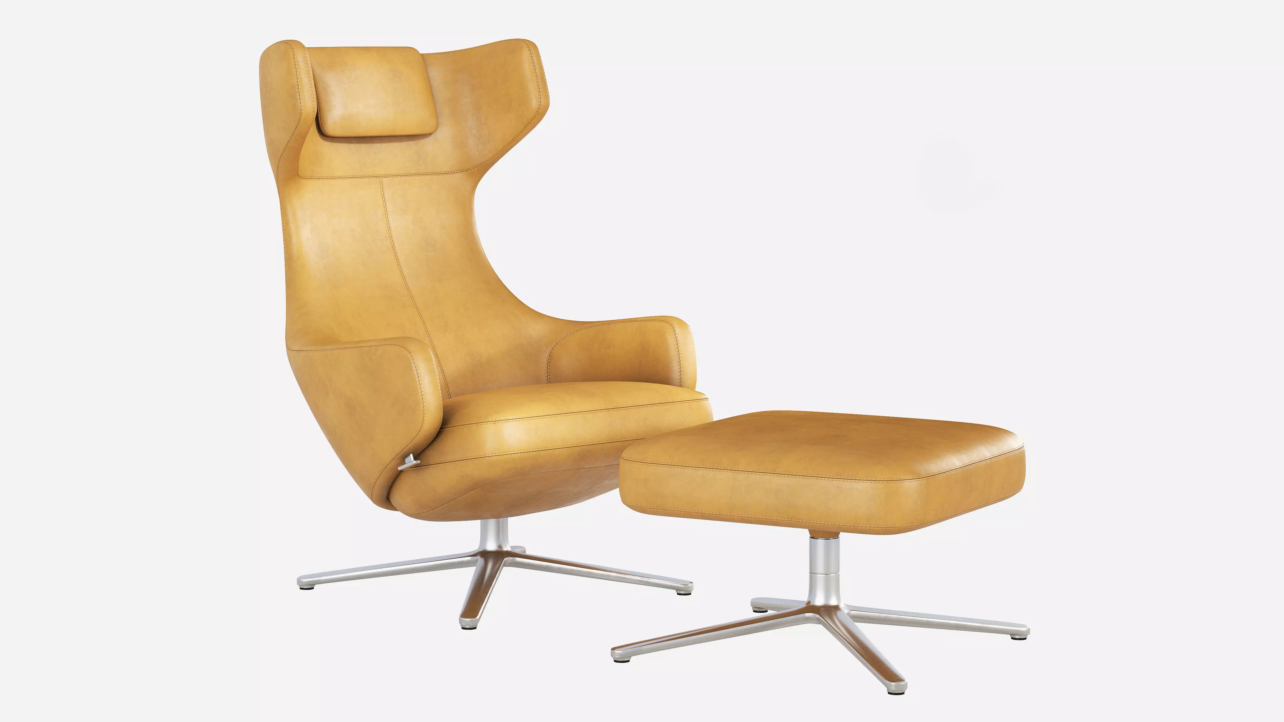 Grand repos Antonio Citterio Vitra and Ottoman 3D model_0