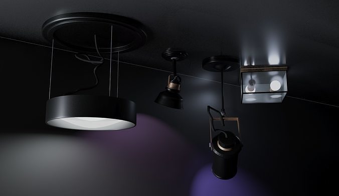 Four modern lamps Free 3D model