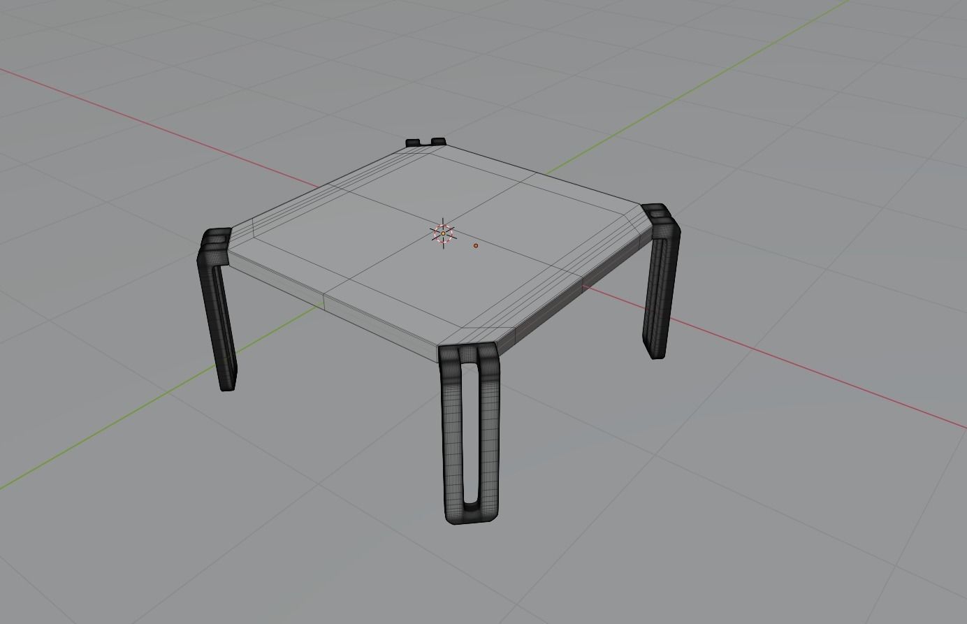 table with metal legs and wooden top 3D model_6
