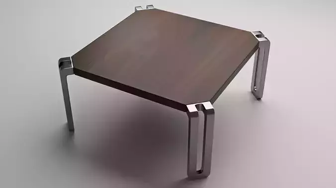 table with metal legs and wooden top
