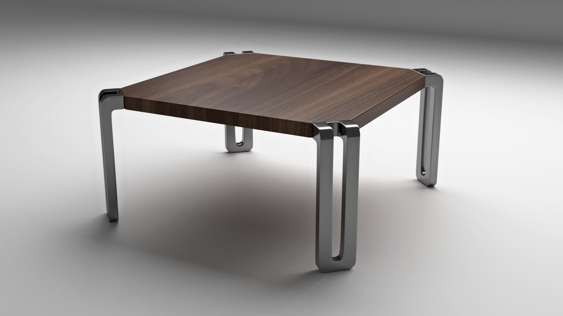 table with metal legs and wooden top 3D model_4