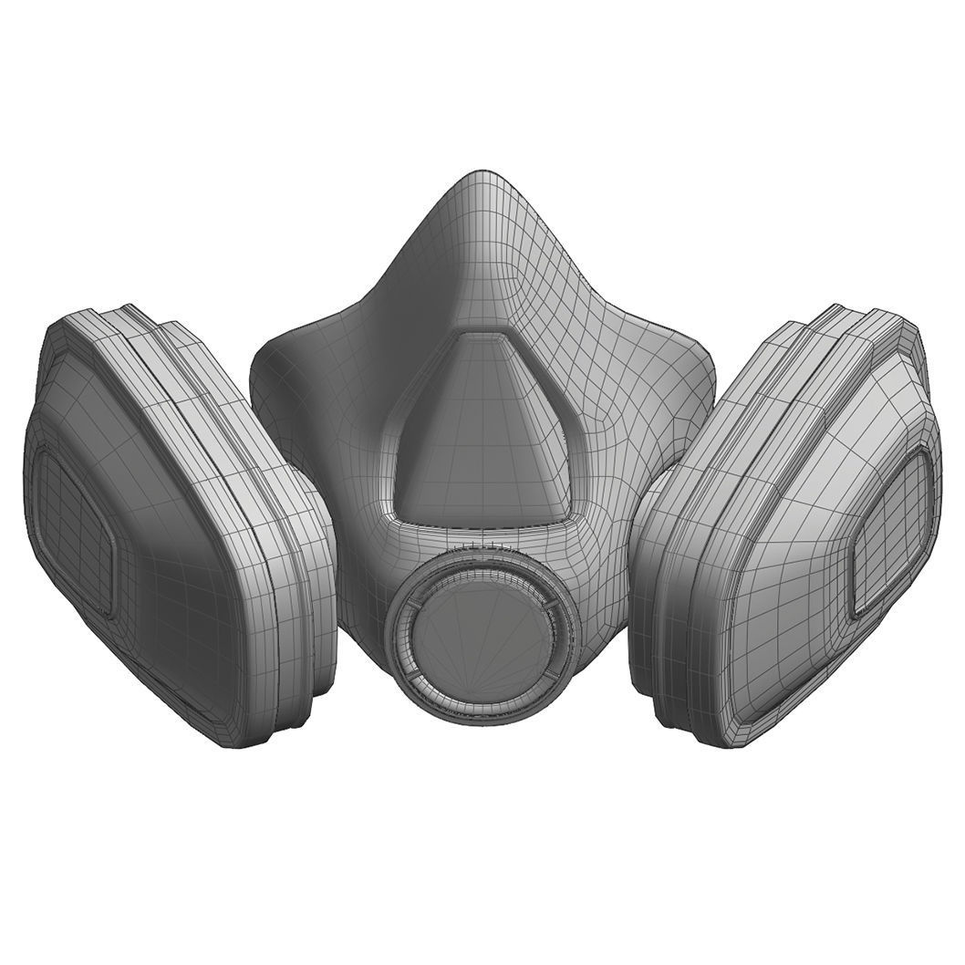 Respirator Mask Game ready Low-poly 3D model_4