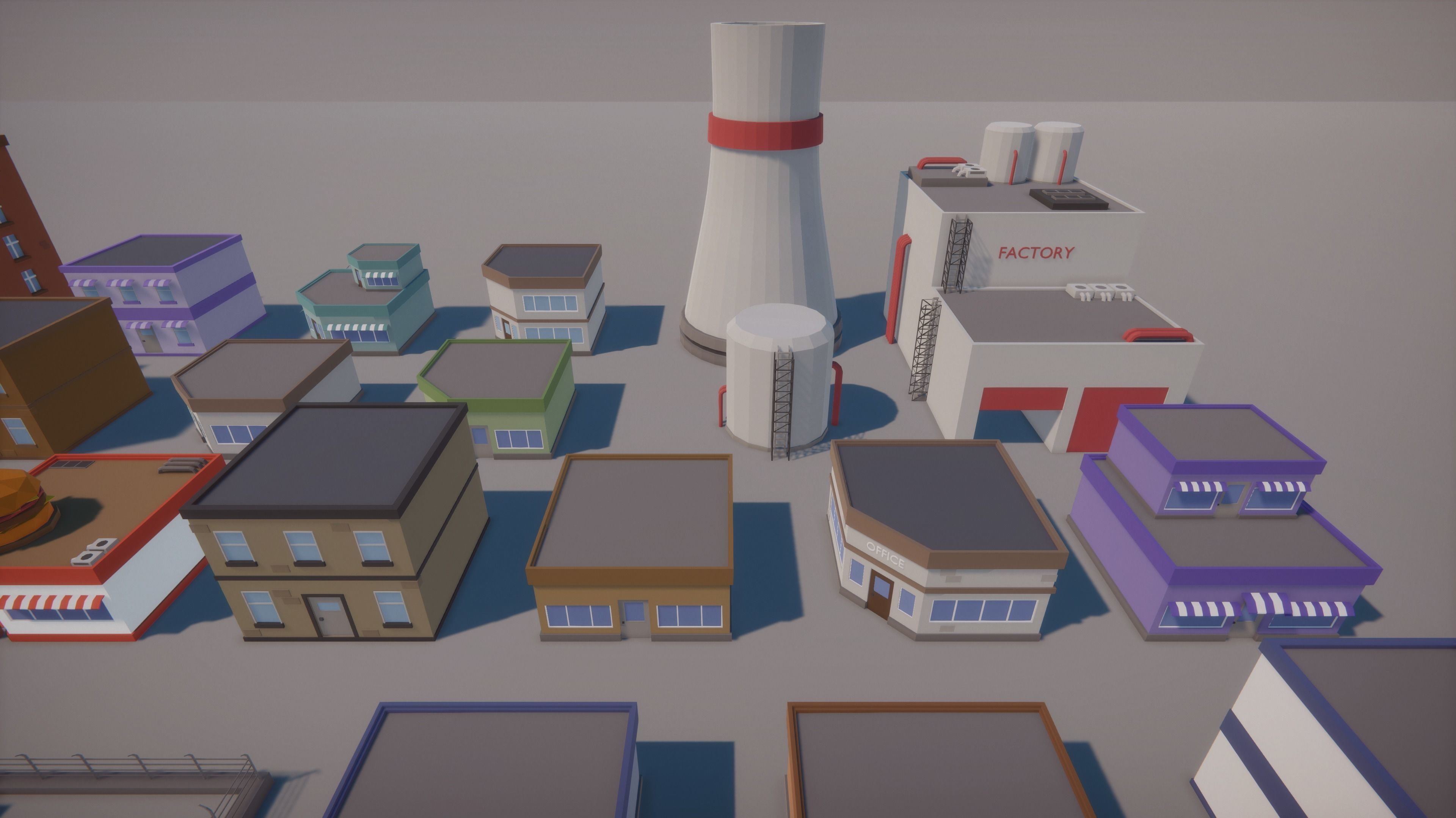 Low Poly Cartoon City Low-poly 3D model_16