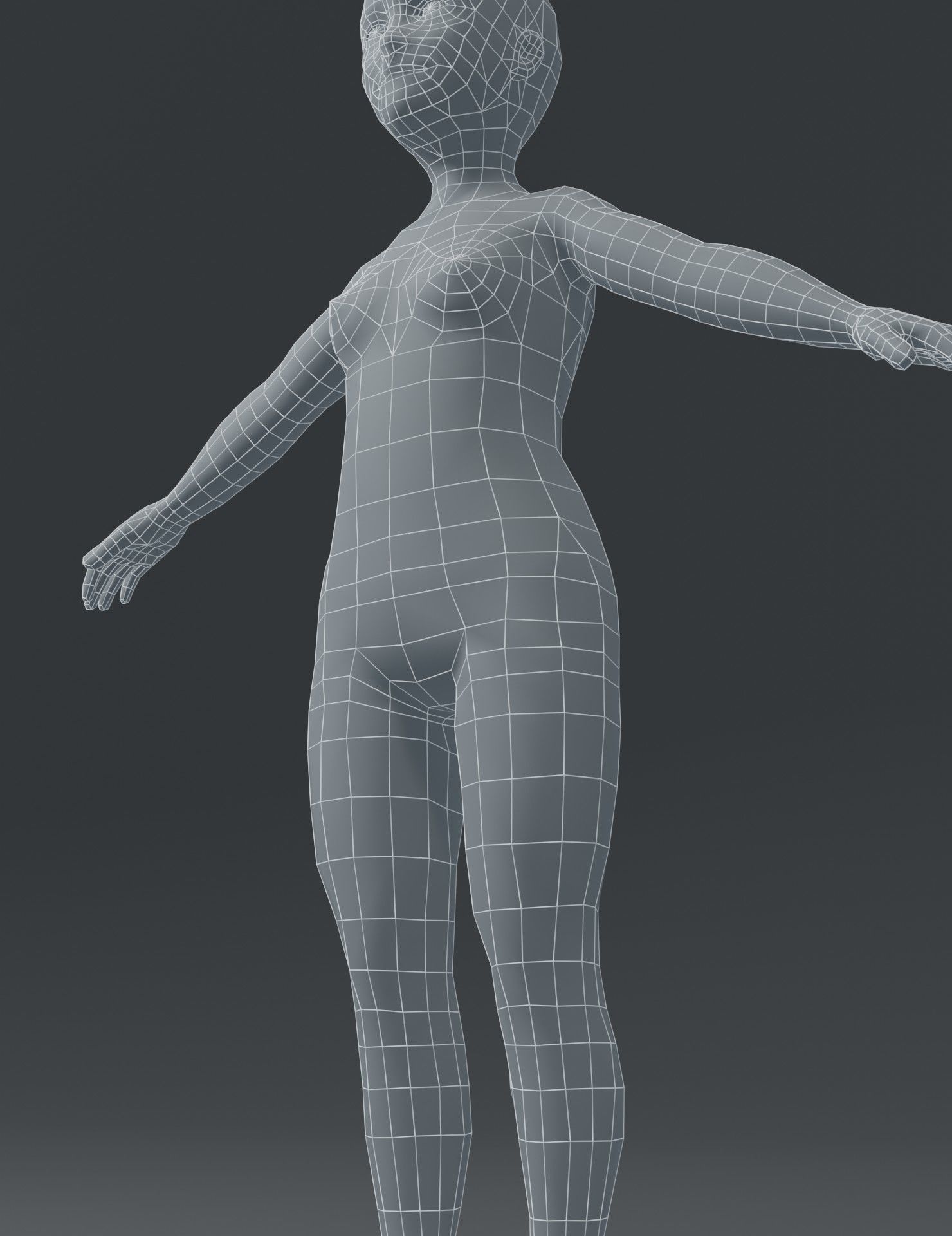 Girl Kid Child Body Base Mesh 3D Model Low-poly 3D model_17