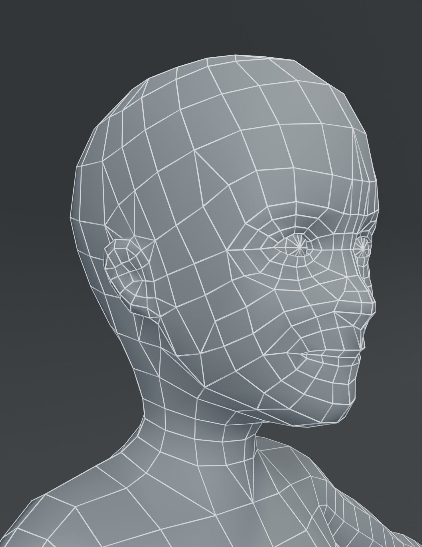 Girl Kid Child Body Base Mesh 3D Model Low-poly 3D model_14