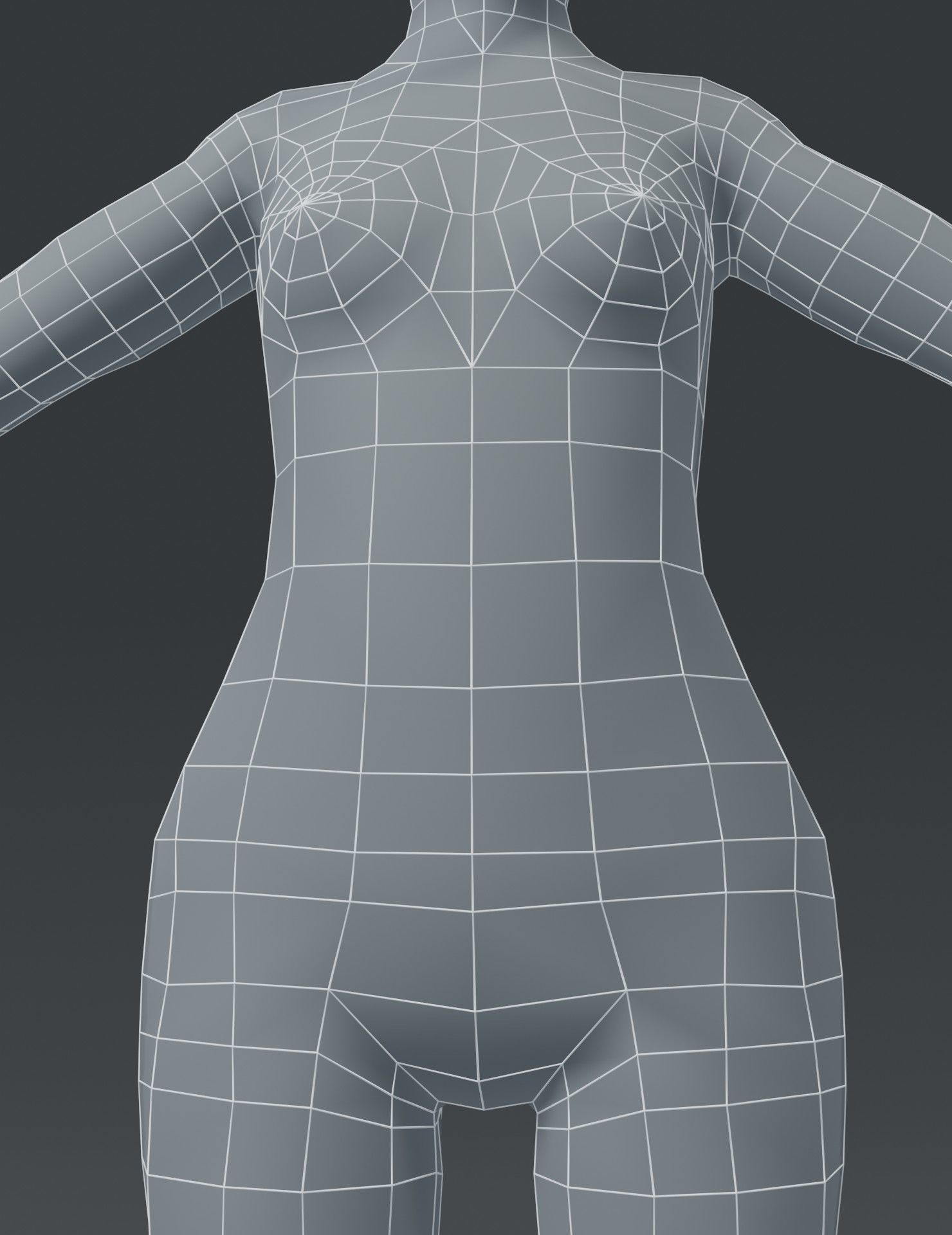 Girl Kid Child Body Base Mesh 3D Model Low-poly 3D model_19