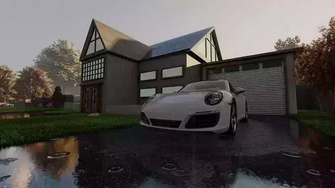3D Villa With Garden 3D model