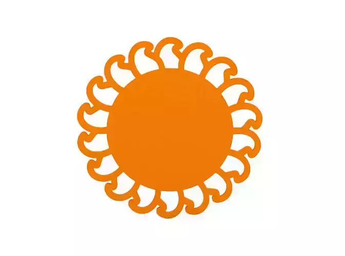 Coaster shabby chic sun wall art - orange