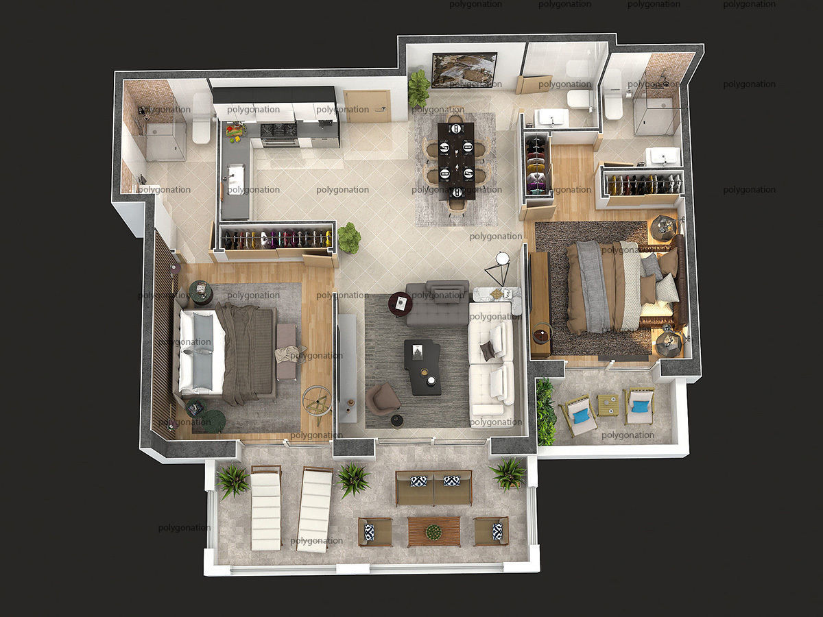 detailed floor plan 2020 3D model_1