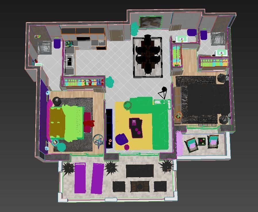 detailed floor plan 2020 3D model_4