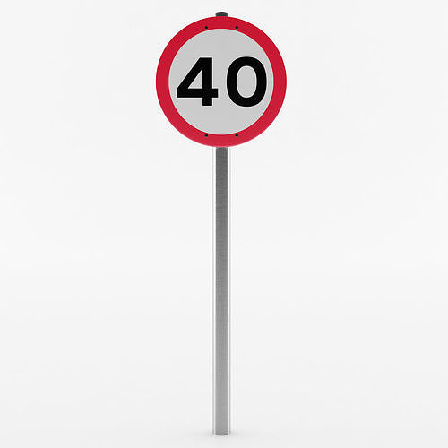European Speed Limit Sign 2 3D model