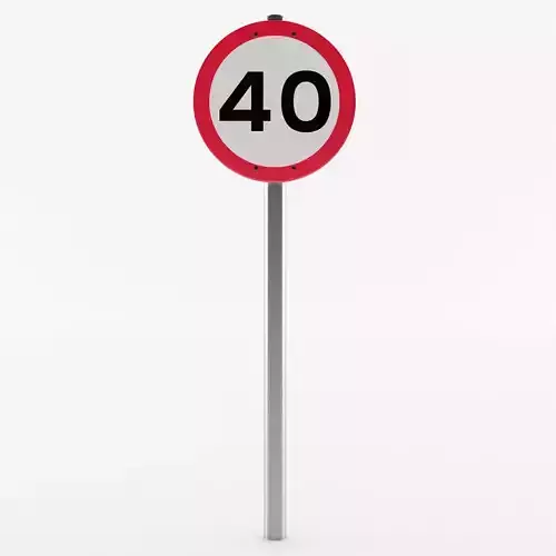 European Speed Limit Sign 2 3D model