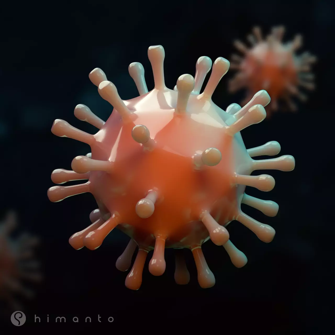 Corona Virus COVID-19 Low-poly 3D model
