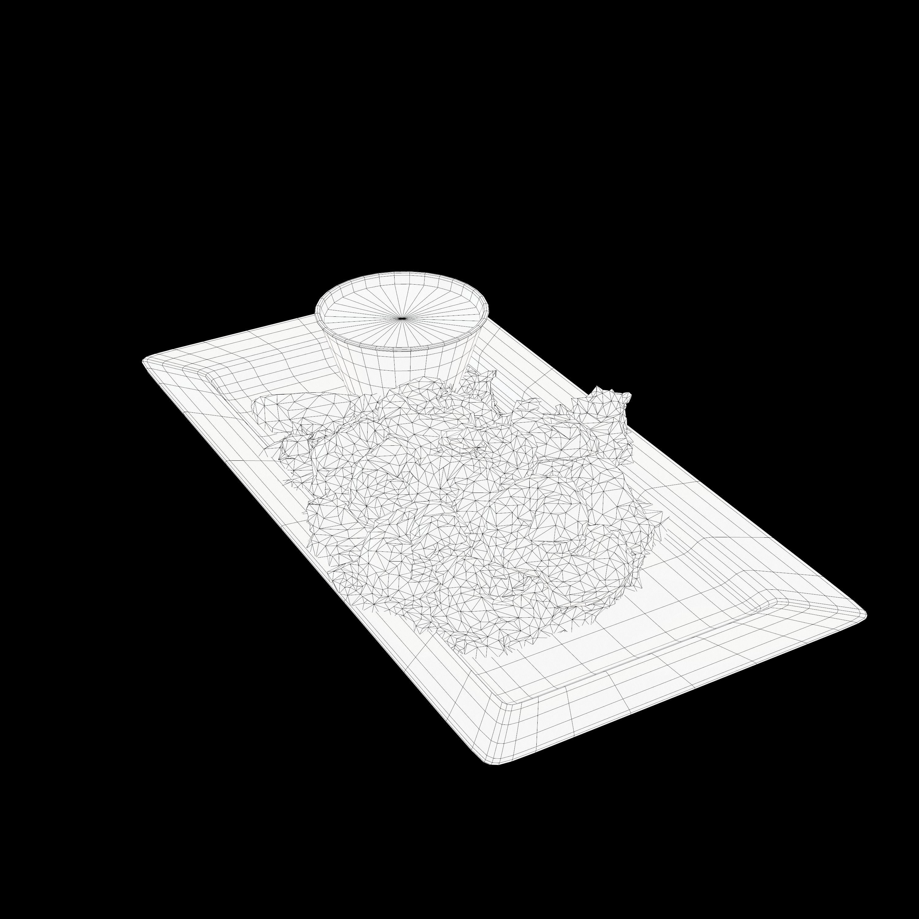 CAJUN DUSTED SHRIMP Low-poly 3D model_13