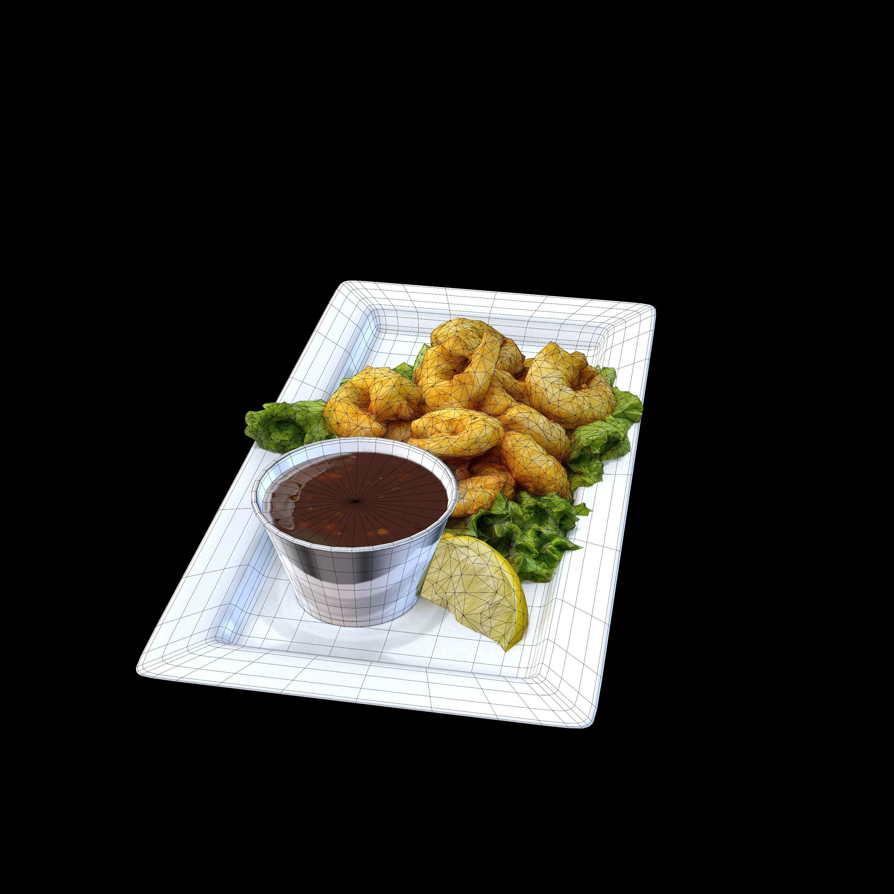 CAJUN DUSTED SHRIMP Low-poly 3D model_2