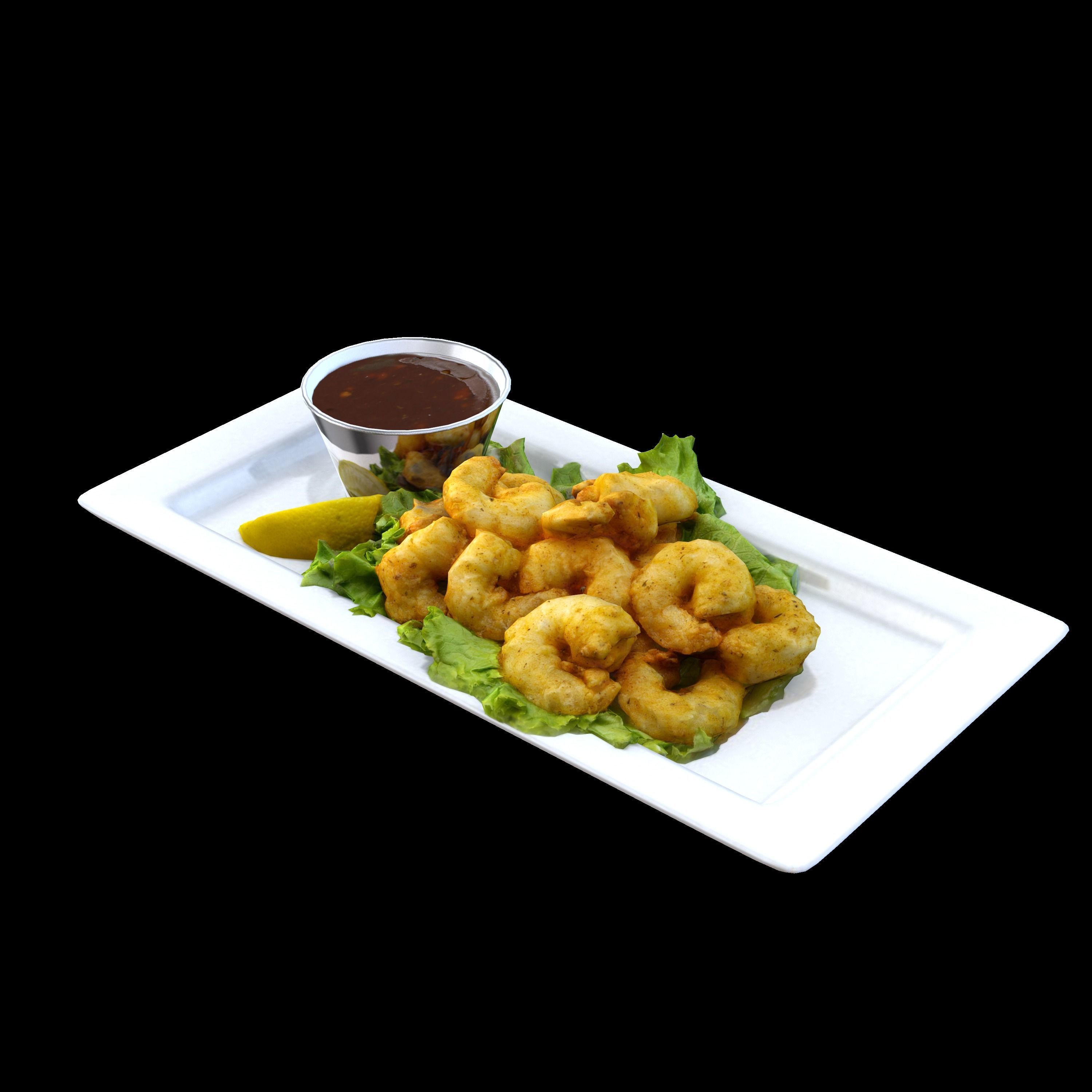 CAJUN DUSTED SHRIMP Low-poly 3D model_8