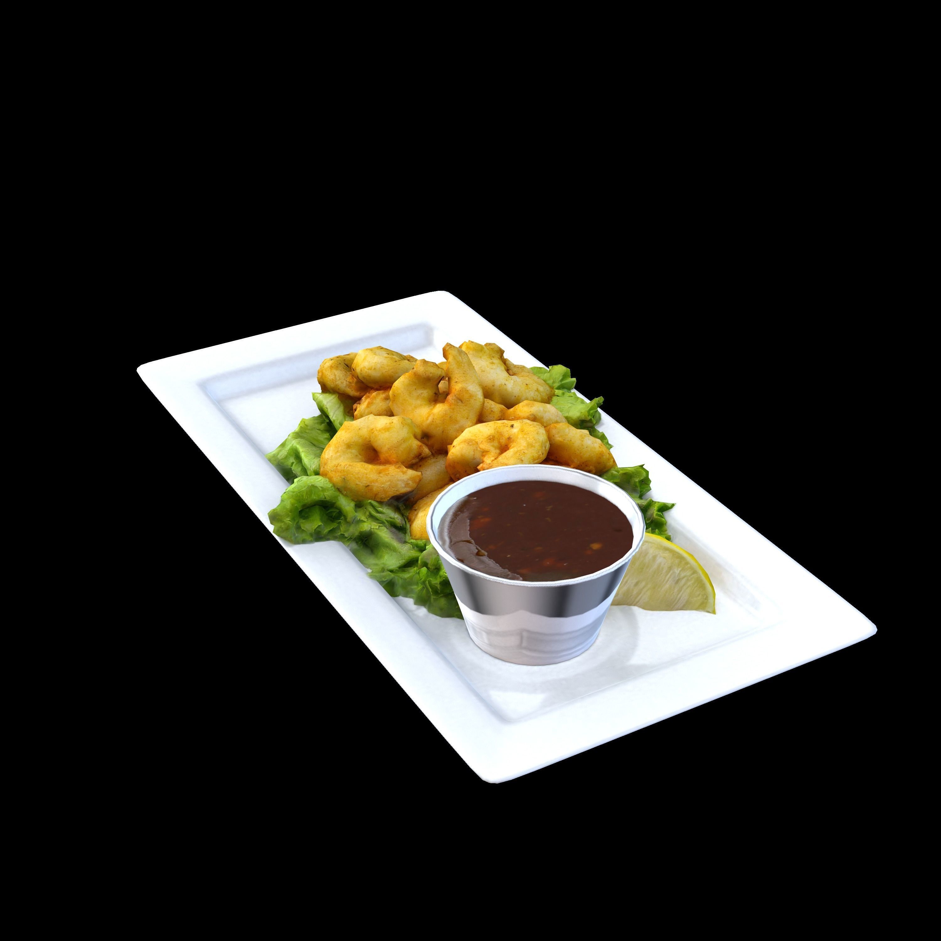 CAJUN DUSTED SHRIMP Low-poly 3D model_9