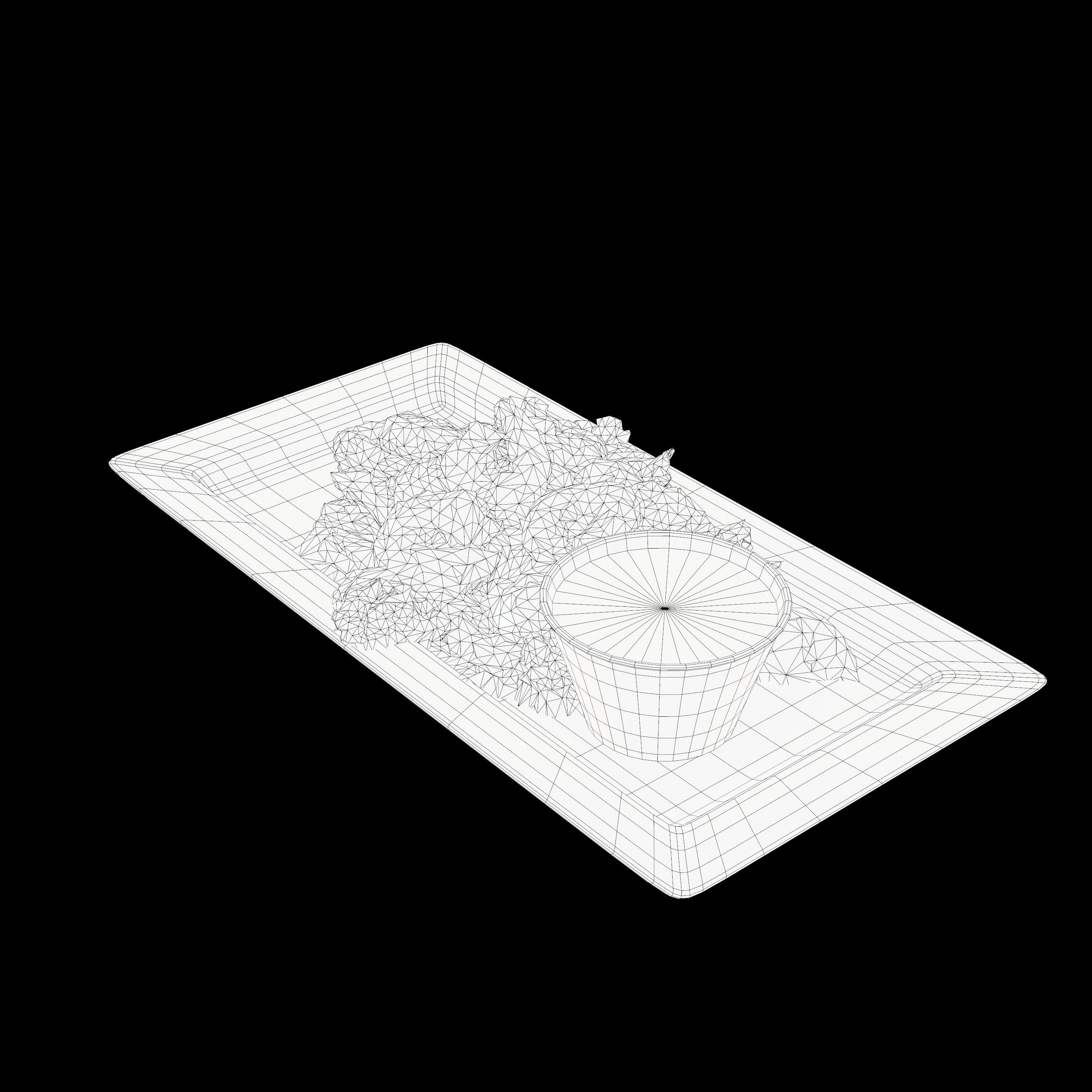 CAJUN DUSTED SHRIMP Low-poly 3D model_14