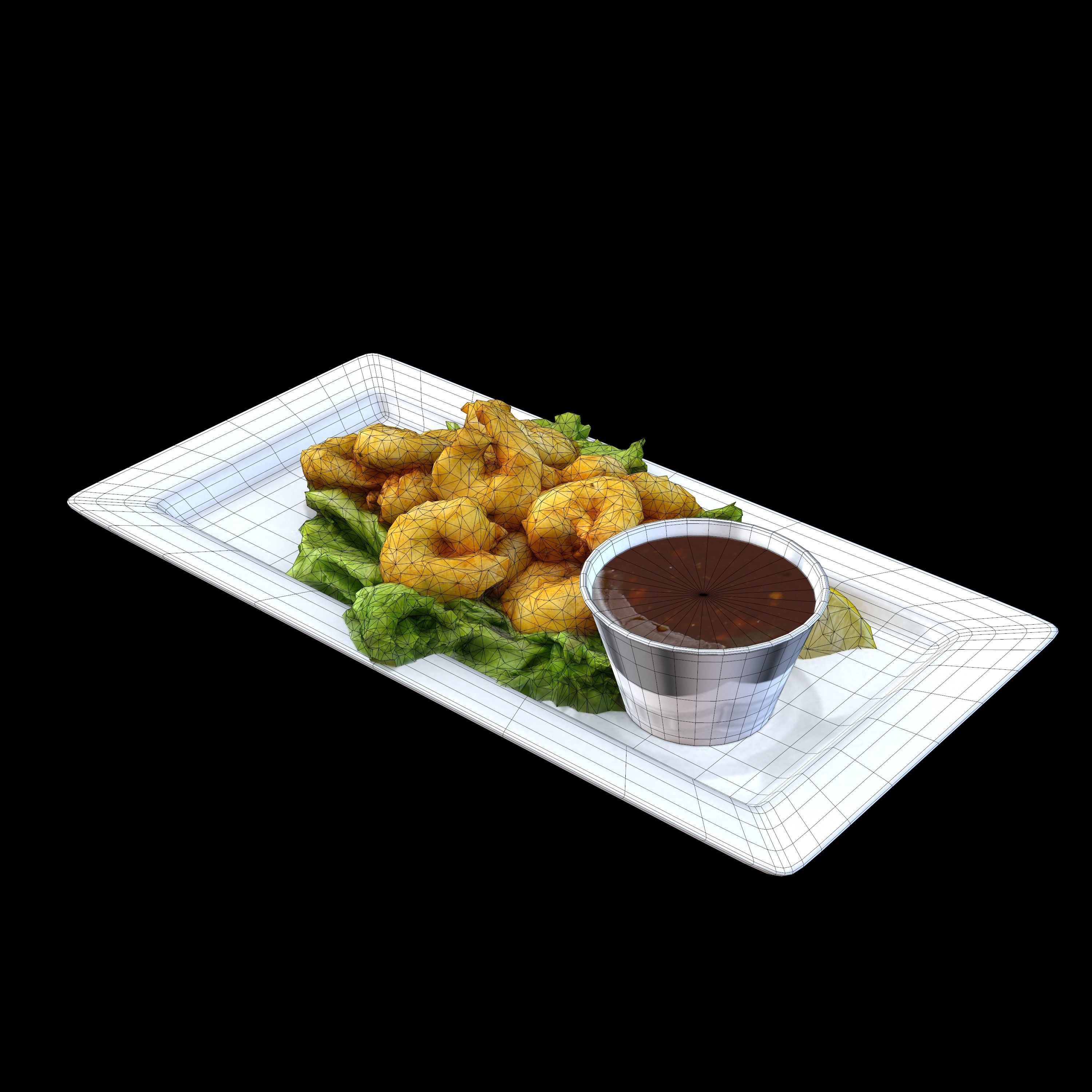 CAJUN DUSTED SHRIMP Low-poly 3D model_5