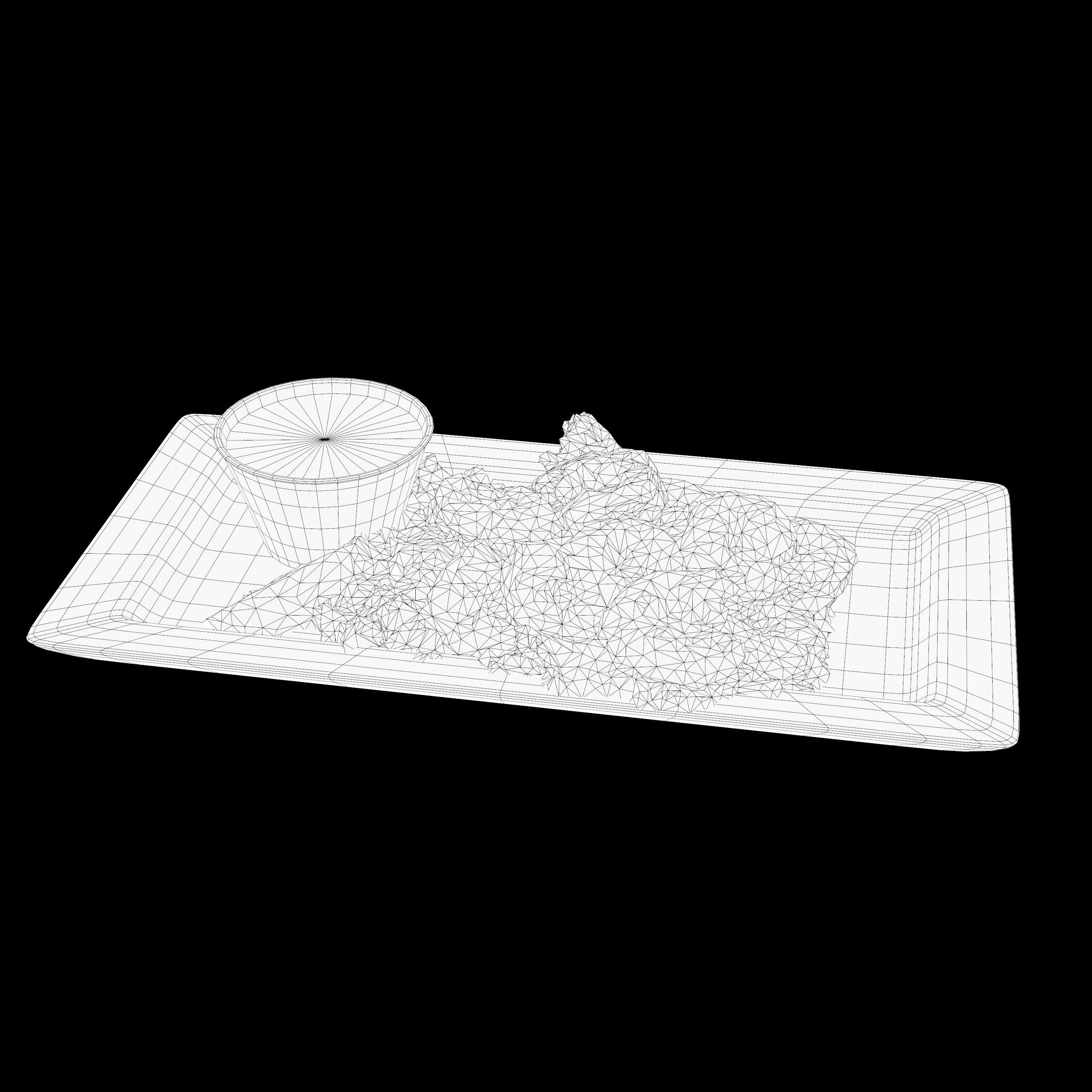 CAJUN DUSTED SHRIMP Low-poly 3D model_15