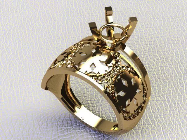 twin ring  3D print model_0