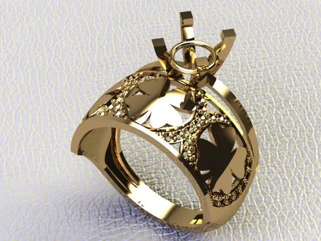 twin ring  3D print model_0